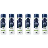 Nivea Men Deo-Spray Derma Control Sensitive Deospray 6 x 150ml, 6-tlg., Mit purem Hyaluron und Vitamin E