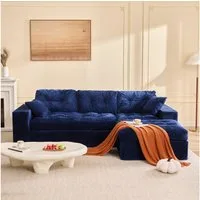 LITBIRD Ecksofa 3-Sitzer Sofa mit Marshmallow-Softpolster & Modulares Recamiere Sofa, 1 Teile, Cordstoff Schlafsofa & Relaxsofa, Wohnzimmer Sofa