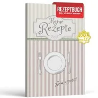 LifeDesign Notizbuch Rezeptbuch zum Selberschreiben, Kochbuch DIN A4, Hardcover, stabile Fadenbindung, edles Papier