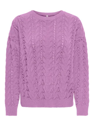 ONLY - ONLELLY LS O-NECK CC KNT Cyclamen - Gr. - M