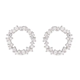 Sterling Silber 925 Luxenter Ohrringe mit rhodiniertem Brillant Zirkonia - Thilak