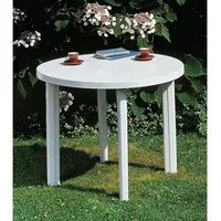 Ipae-Progarden Gartentisch Gartentisch Tondo 90cm weiß Kunststoff Terrassentisch Balkontisch