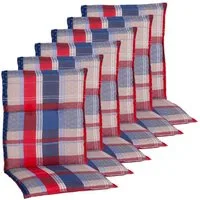 NYVI Polsterauflage Niedriglehner Auflagen Rio 6er Set - Stuhlauflage für Gartenstühle, (6 St), Sitzauflage mit Wendedesign, Wendeauflage