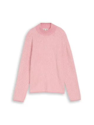 Tom Tailor - Loose Fit Strickpullover mit Wollanteil light pink structure - Gr. - XXL