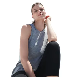 SF Women - Top für Damen, Hoch geschnitten (Grau meliert)