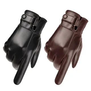 XANES 1 Pair Winter Warm Gloves Touchscreen PU Outdoor Cycling Gloves Windproof Waterproof Skiing Gloves for Outdoor Spo