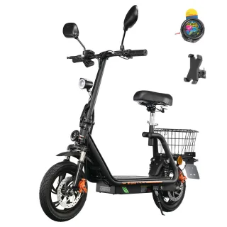 [EU Direct] TWOFISH M5 PRO-E EEC Certified Electric Scooter with Seat and Rear Basket 48V 13Ah Battery 500W Motor Recomm