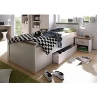 Begabino Jugendbett Luca, Stauraumbett, Landhaus Design, 90x200cm, Kinderbett, Einzelbett, inklusive Schubkasten, Bett