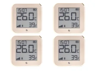 SHELLY WLAN-Temperatur- u. Feuchtigkeitssensor Plus H&T Gen. 3, BT, Ivory, 4 Stück