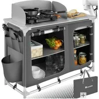 tectake Campingtisch Campingküche Luxus mit Aluminiumgestell und 4 Fächern (1-St., 1 tlg), Vielseitige Aufbauküche mit Aluminiumgestell