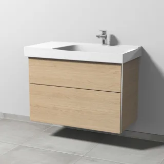 Sanipa 3way Waschtischunterbau zu Geberit Xeno2 Waschtisch mit 2 Auszügen, Eiche-Nordic BR66348
