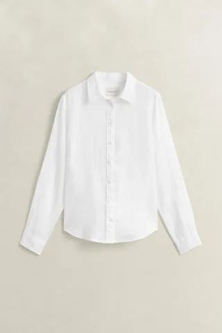 GANT - Regular Fit Leinen Bluse white - Gr. - 38