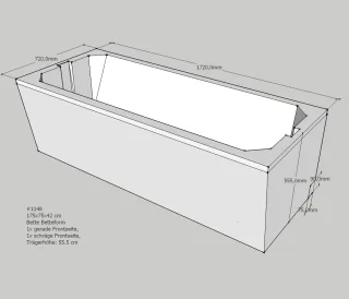 Neuesbad Wannenträger für Bette Form/Safe 175x75 SW12050
