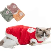 Ledander Hundeoverall Winter Plüsch Katzenkleidung, Hundepullover,Warme Haustier Pullover, für Kätzchen und kleine Hunde