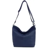 ITALYSHOP24 Schultertasche MADE IN ITALY Damen Leder Tasche Shopper Umhängetasche Cross Over Body, Brusttasche Bag große 3xFach geteiltes Hauptfach Freizeit Abend Urlaub