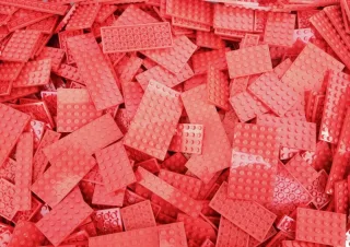 30 verschiedene LEGO® Platten gemischt in der Farbe rot