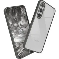 EAZY CASE Handyhülle Bumper Case für Samsung Galaxy S24 6,2 Zoll, Schutzhülle mit Kameraschutz transparent stoßfestes Backcover Grau