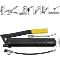 TRIZERATOP Werkstattpresse Handhebelfettpresse 400g, Schlauch, Rohr, Mundstück, Kartusche, Beutel
