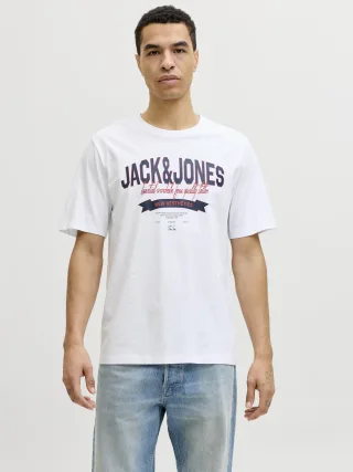 JACK&JONES - JJELOGO TEE SS O-NECK 2 COL SS26 SN Bright White - Gr. - XL