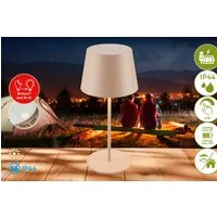 Briloner Leuchten LED Tischleuchte NIVO, LED fest integriert, 9,5x20,5 cm, Indoor/Outdoor, Balkon, Terrasse, Wohnzimmer