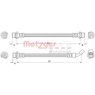 Metzger Bremsschlauch hinten rechts Honda Civic 8