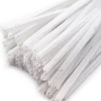 maDDma Basteldraht 20 Draht Pfeifenreiniger 6 mm Länge 30cm CHENILLE Farbe wählbar, weiß