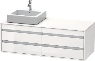 Duravit Ketho Konsolenwaschtischunterbau wandhängend Weiß Hochglanz 1400x550x496 mm - KT6657L2222 KT6657L2222