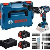 Werkzeug-Set Akku-Schlagbohrschrauber 18 Volt 110 Nm mit 2 Akkus 5,0 Ah und Bit-Set in L-BOXX Boxed