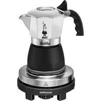 Rommelsbacher Einzelkochplatte Geschenk-Set: Original Bialetti Moka Kanne Brikka + Reisekochplatte
