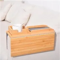 GarveeMore Küchenorganizer-Set Sofa Arm Tablett, Holz Sofa Armlehne Tablett
