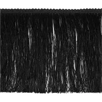 maDDma Webband Fransenborte extrabreit ab 1m Meterware 155mm Quastenborte Zierborte, schwarz