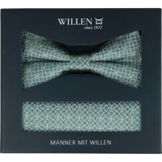 Willen - Schleife und Einstecktuch,Schleife blau,Schleife Hochzeit,Schleife Anzug,Schleife Hemd hellgrün - Gr. - OS