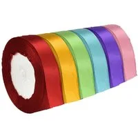 FELIXLEO Geschenkpapier 6 Farben Satinband Geschenkband 20mm Breit 22cm Lang Schleifenband, (6St)