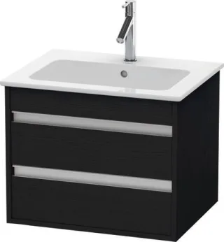 Duravit Ketho Waschtischunterbau wandhängend Eiche Schwarz Matt 600x475x480 mm - KT642801616 KT642801616