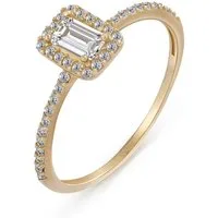 Suzan Gold Goldring 375er Gold Ring Damen – Zirkonia Solitär, zeitloser Schmuck, Gelbgold 375, Zirkonia-Steine, Gewicht: 1,2 Gramm