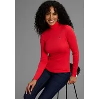 DELMAO Rollkragenshirt Langarm, sehr figurbetonte Passform, unifarben, mit Rollkragen