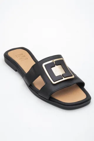 MILLIE Leder Schnalle Slide (Women)