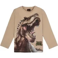 Dino World Langarmshirt Dino World Dinosaurier T-Rex Langarmshirt beige (1-tlg)