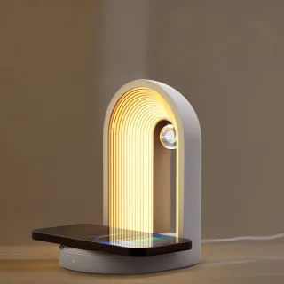 Elfeland 3 in 1 Night Light With Wireless Phone Charging Function Bluetooth Speaker Bedside Music Night Lamp