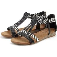 LASCANA Sommerschuh, Sandalette, offener Schuh, Sandale mit aufwendiger Verzierung VEGAN