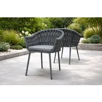 Destiny Gartensessel MOLINO (Set, 2-St), anthrazit meliert, Polster grau