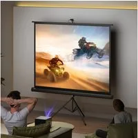 HOMCOM Leinwand Projektorleinwand mit Stativ, Tragbar, Faltbar, 84 Zoll, 4:3 Format