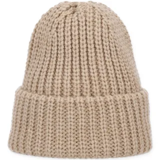 Halsüberkopf Accessoires - Grobstrickmütze mit Umschlag beige - Gr. - OS