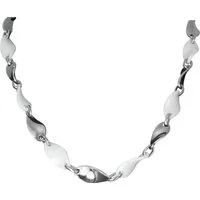 Amello Edelstahlkette Amello Welle Halskette silber weiß (Halsketten, Halskette), Damen Halsketten (Welle) aus Edelstahl (Stainless Steel)
