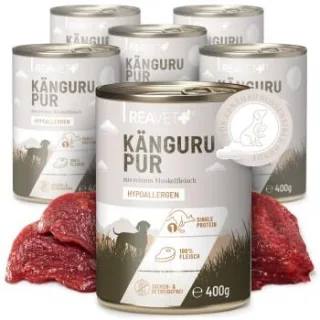 REAVET Hundenassfutter - Känguru PUR | 6 x 400g