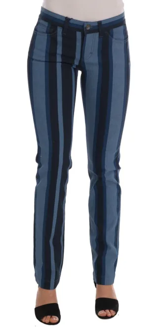 Dolce & Gabbana - Jean en coton rayé bleu GIRLY pour femme