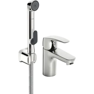 Hansa Hansapinto Waschtischarmatur 45052283 ohne Ablaufgarnitur, mit Brause, Ausladung 107 mm, chrom