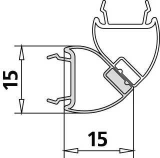 Kermi 4603 1x Dichtleiste 4719 22 L, Länge: 2000 mm, 2534971 2534971