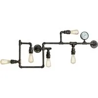 Luce Ambiente Design LED Wandleuchte, LED wechselbar, warmweiß, innen, ausgefallene Treppenhaus Industrial Rohr Lampe flach Rost 114cm