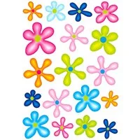 Hermann Schütz Aufkleber Aufkleber Blumen-Set 300 x 200 mm bunt